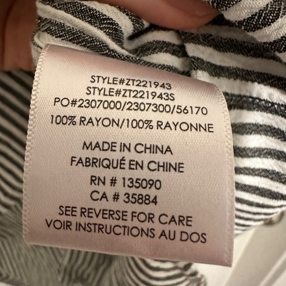 Z Supply | Women’s Long Sleeve Gray and White Stripe Button Down Shirt - Picture 7 of 8